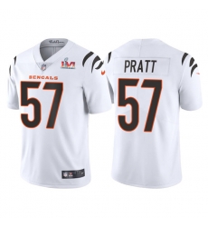 Men Cincinnati Bengals 57 Germaine Pratt 2022 White Super Bowl LVI Vapor Limited Stitched Jersey Men Cincinnati Bengals 57 Germaine Pratt 2022 White Super Bowl LVI Vapor Limited Stitched Jersey