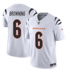 Men Cincinnati Bengals 6 Jake Browning White 2023 F U S E Vapor Untouchable Limited Stitched Jersey Men Cincinnati Bengals 6 Jake Browning White 2023 F U S E Vapor Untouchable Limited Stitched Jersey
