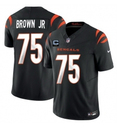 Men Cincinnati Bengals 75 Orlando Brown Jr Black 2025 F U S E With 2 Star C Patch Vapor Untouchable Limited Stitched Football Jersey Men Cincinnati Bengals 75 Orlando Brown Jr Black 2025 F U S E With 2 Star C Patch Vapor Untouchable Limited Stitched Football Jersey