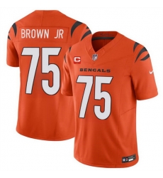 Men Cincinnati Bengals 75 Orlando Brown Jr Orange 2024 F U S E With 1 Star C Patch Vapor Untouchable Limited Stitched Jersey Men Cincinnati Bengals 75 Orlando Brown Jr Orange 2024 F U S E With 1 Star C Patch Vapor Untouchable Limited Stitched Jersey