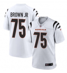 Men Cincinnati Bengals 75 Orlando Brown Jr White Stitched Game Jersey Men Cincinnati Bengals 75 Orlando Brown Jr White Stitched Game Jersey