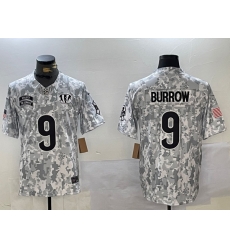 Men Cincinnati Bengals 9 Joe Burrow 2024 F U S E Arctic Camo Salute To Service Limited Stitched Football jerseys Men Cincinnati Bengals 9 Joe Burrow 2024 F U S E Arctic Camo Salute To Service Limited Stitched Football jerseys