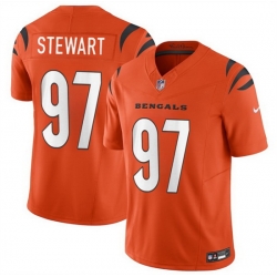 Men Cincinnati Bengals 97 Shemar Stewart Orange 2025 Draft F U S E  Vapor Untouchable Limited Stitched Football Jersey