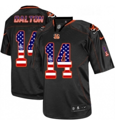 Mens Nike Cincinnati Bengals 14 Andy Dalton Elite Black USA Flag Fashion NFL Jersey Mens Nike Cincinnati Bengals 14 Andy Dalton Elite Black USA Flag Fashion NFL Jersey