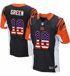 Mens Nike Cincinnati Bengals 18 AJ Green Elite Black Home USA Flag Fashion NFL Jersey Mens Nike Cincinnati Bengals 18 AJ Green Elite Black Home USA Flag Fashion NFL Jersey