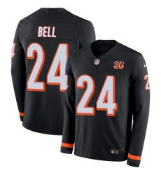 Nike Bengals 24 Vonn Bell Black Team Color Men Stitched NFL Limited Therma Long Sleeve Jersey Nike Bengals 24 Vonn Bell Black Team Color Men Stitched NFL Limited Therma Long Sleeve Jersey