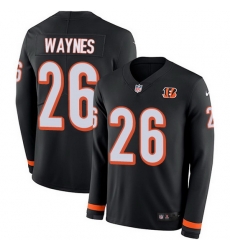 Nike Bengals 26 Trae Waynes Black Team Color Men Stitched NFL Limited Therma Long Sleeve Jersey Nike Bengals 26 Trae Waynes Black Team Color Men Stitched NFL Limited Therma Long Sleeve Jersey