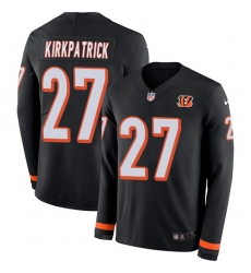 Nike Bengals #27 Dre Kirkpatrick Black Team Color Men Stitched NFL Limited Therma Long Sleeve Jersey Nike Bengals #27 Dre Kirkpatrick Black Team Color Men Stitched NFL Limited Therma Long Sleeve Jersey