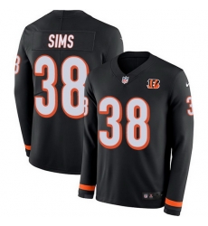 Nike Bengals 38 LeShaun Sims Black Team Color Men Stitched NFL Limited Therma Long Sleeve Jersey Nike Bengals 38 LeShaun Sims Black Team Color Men Stitched NFL Limited Therma Long Sleeve Jersey