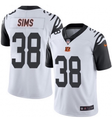 Nike Bengals 38 LeShaun Sims White Men Stitched NFL Limited Rush Jersey Nike Bengals 38 LeShaun Sims White Men Stitched NFL Limited Rush Jersey
