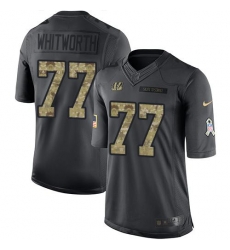 Nike Bengals #77 Andrew Whitworth Black Mens Stitched NFL Limited 2016 Salute to Service Jersey Nike Bengals #77 Andrew Whitworth Black Mens Stitched NFL Limited 2016 Salute to Service Jersey