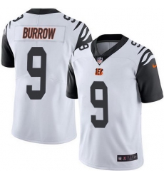 Nike Bengals 9 Joe Burrow White Men Stitched NFL Limited Rush Jersey Nike Bengals 9 Joe Burrow White Men Stitched NFL Limited Rush Jersey