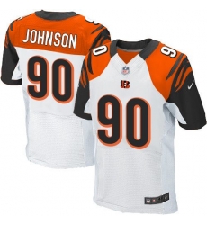 Nike Bengals #90 Michael Johnson White Mens Stitched NFL Elite Jersey Nike Bengals #90 Michael Johnson White Mens Stitched NFL Elite Jersey
