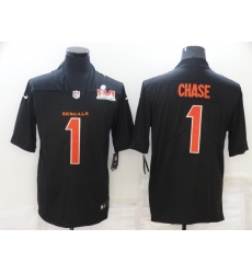 Nike Cincinati Bengals 1 Ja'Marr Chase Black 2022 Super Bowl LVI Vapor Limited Jersey Nike Cincinati Bengals 1 Ja'Marr Chase Black 2022 Super Bowl LVI Vapor Limited Jersey