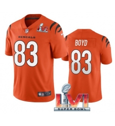 Nike Cincinati Bengals 83 Tyler Boyd Orange 2022 Super Bowl LVI Vapor Limited Jersey Nike Cincinati Bengals 83 Tyler Boyd Orange 2022 Super Bowl LVI Vapor Limited Jersey