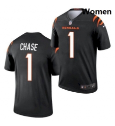 Women Cincinnati Bengals #1 Ja'Marr Chase Black 2021 Legend Football Jersey Women Cincinnati Bengals #1 Ja'Marr Chase Black 2021 Legend Football Jersey