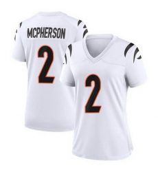 Women Cincinnati Bengals #2 Evan McPherson 2021 White Vapor Limited Stitched NFL Jersey Women Cincinnati Bengals #2 Evan McPherson 2021 White Vapor Limited Stitched NFL Jersey
