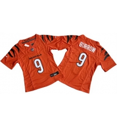 Women Cincinnati Bengals 9 Joe Burrow Orange F U S E Stitched Vapor Football Jersey Women Cincinnati Bengals 9 Joe Burrow Orange F U S E Stitched Vapor Football Jersey