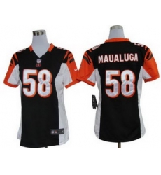Women Nike Cincinnati Bengals 58# Rey Maualuga Black Nike NFL Jerseys Women Nike Cincinnati Bengals 58# Rey Maualuga Black Nike NFL Jerseys