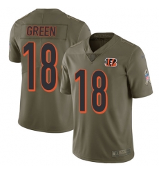Youth Nike Bengals #18 A J Green Olive Stitched NFL Limited 2017 Salute to Service Jersey Youth Nike Bengals #18 A J Green Olive Stitched NFL Limited 2017 Salute to Service Jersey