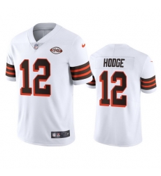 Cleveland Browns 12 Khadarel Hodge Nike 1946 Collection Alternate Vapor Limited NFL Jersey White Cleveland Browns 12 Khadarel Hodge Nike 1946 Collection Alternate Vapor Limited NFL Jersey White