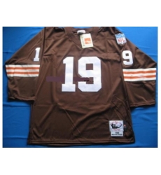Cleveland Browns 19 Bernie Kosar Brown Long Sleeve Throwback NFL Jersey Cleveland Browns 19 Bernie Kosar Brown Long Sleeve Throwback NFL Jersey
