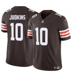 Men Cleveland Browns 10 Quinshon Judkins Brown 2025 Draft F U S E Vapor Limited Stitched Football Jersey Men Cleveland Browns 10 Quinshon Judkins Brown 2025 Draft F U S E Vapor Limited Stitched Football Jersey