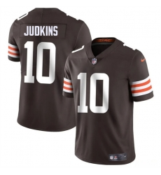 Men Cleveland Browns 10 Quinshon Judkins Brown 2025 Draft Vapor Untouchable Limited Stitched Football Jersey