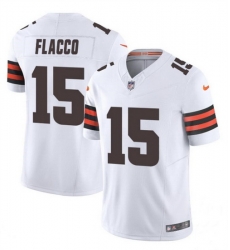 Men Cleveland Browns 15 Joe Flacco White 2023 F U S E Vapor Limited Stitched Football Jersey Men Cleveland Browns 15 Joe Flacco White 2023 F U S E Vapor Limited Stitched Football Jersey
