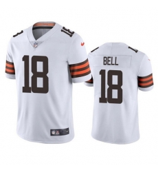 Men Cleveland Browns 18 David Bell White Vapor Untouchable Limited Stitched Jersey Men Cleveland Browns 18 David Bell White Vapor Untouchable Limited Stitched Jersey