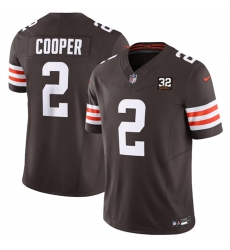 Men Cleveland Browns 2 Amari Cooper Brown 2023 F U S E With Jim Brown Memorial Patch Vapor Untouchable Limited Stitched Jersey Men Cleveland Browns 2 Amari Cooper Brown 2023 F U S E With Jim Brown Memorial Patch Vapor Untouchable Limited Stitched Jersey
