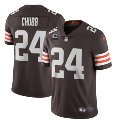 Men Cleveland Browns 2022 #24 Nick Chubb Brown With 1-star C Patch Vapor Untouchable Limited NFL Stitched Jersey Men Cleveland Browns 2022 #24 Nick Chubb Brown With 1-star C Patch Vapor Untouchable Limited NFL Stitched Jersey