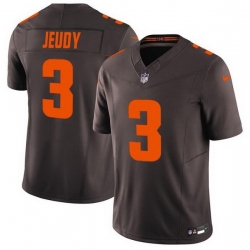 Men Cleveland Browns 3 Jerry Jeudy Brown 2025 F U S E   27Alpha Dawg Edition 27 Vapor Limited Stitched Football Jersey
