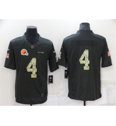 Men Cleveland Browns 4 Deshaun Watson Black Salute To Service Limited Stitched Jersey Men Cleveland Browns 4 Deshaun Watson Black Salute To Service Limited Stitched Jersey
