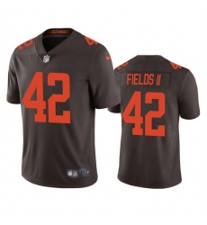 Men Cleveland Browns 42 Tony Fields II Brown Vapor Untouchable Limited Stitched Jersey Men Cleveland Browns 42 Tony Fields II Brown Vapor Untouchable Limited Stitched Jersey