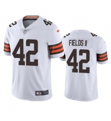 Men Cleveland Browns 42 Tony Fields II White Vapor Untouchable Limited Stitched Jersey Men Cleveland Browns 42 Tony Fields II White Vapor Untouchable Limited Stitched Jersey
