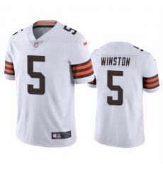 Men Cleveland Browns 5 Jameis Winston White Vapor Limited Stitched Football Jersey Men Cleveland Browns 5 Jameis Winston White Vapor Limited Stitched Football Jersey