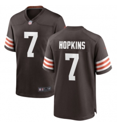 Men Cleveland Browns 7 Dustin Hopkins Brown Stitched Game Football Jersey Men Cleveland Browns 7 Dustin Hopkins Brown Stitched Game Football Jersey
