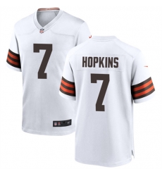 Men Cleveland Browns 7 Dustin Hopkins White Stitched Game Football Jersey Men Cleveland Browns 7 Dustin Hopkins White Stitched Game Football Jersey