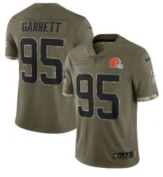 Men Cleveland Browns 95 Myles Garrett Olive 2022 Salute To Service Limited Stitched Jersey Men Cleveland Browns 95 Myles Garrett Olive 2022 Salute To Service Limited Stitched Jersey