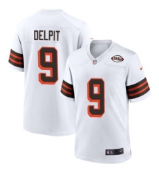 Men Cleveland Browns Grant Delpit #9 White Stitched NFL Jersey Men Cleveland Browns Grant Delpit #9 White Stitched NFL Jersey
