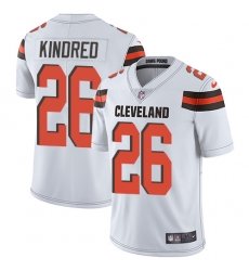 Men Nike Browns #26 Derrick Kindred White Stitched NFL Vapor Untouchable Limited Jersey Men Nike Browns #26 Derrick Kindred White Stitched NFL Vapor Untouchable Limited Jersey
