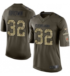 Mens Nike Cleveland Browns 32 Jim Brown Elite Green Salute to Service NFL Jersey Mens Nike Cleveland Browns 32 Jim Brown Elite Green Salute to Service NFL Jersey