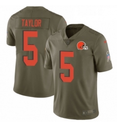 Mens Nike Cleveland Browns 5 Tyrod Taylor Limited Olive 2017 Salute to Service NFL Jersey Mens Nike Cleveland Browns 5 Tyrod Taylor Limited Olive 2017 Salute to Service NFL Jersey