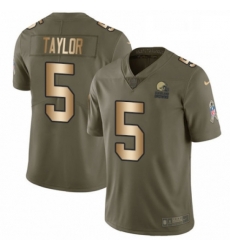 Mens Nike Cleveland Browns 5 Tyrod Taylor Limited OliveGold 2017 Salute to Service NFL Jersey Mens Nike Cleveland Browns 5 Tyrod Taylor Limited OliveGold 2017 Salute to Service NFL Jersey