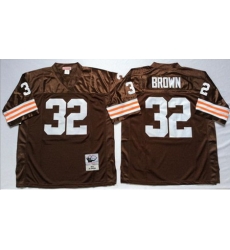 Mitchell&Ness 1963 Browns 32 Jim Brown Brown Throwback Stitched NFL Jersey Mitchell&Ness 1963 Browns 32 Jim Brown Brown Throwback Stitched NFL Jersey