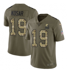 Nike Browns #19 Bernie Kosar Olive Camo Mens Stitched NFL Limited 2017 Salute To Service Jersey Nike Browns #19 Bernie Kosar Olive Camo Mens Stitched NFL Limited 2017 Salute To Service Jersey