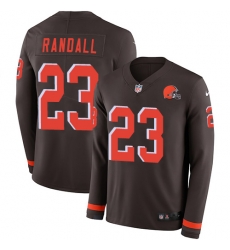 Nike Browns #23 Damarious Randall Brown Team Color Men Stitched NFL Limited Therma Long Sleeve Jersey Nike Browns #23 Damarious Randall Brown Team Color Men Stitched NFL Limited Therma Long Sleeve Jersey
