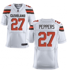 Nike Browns #27 Jabrill Peppers White Mens Stitched NFL New Elite Jersey Nike Browns #27 Jabrill Peppers White Mens Stitched NFL New Elite Jersey