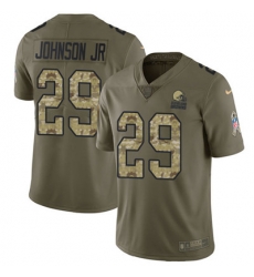 Nike Browns #29 Duke Johnson Jr Olive Camo Mens Stitched NFL Limited 2017 Salute To Service Jersey Nike Browns #29 Duke Johnson Jr Olive Camo Mens Stitched NFL Limited 2017 Salute To Service Jersey